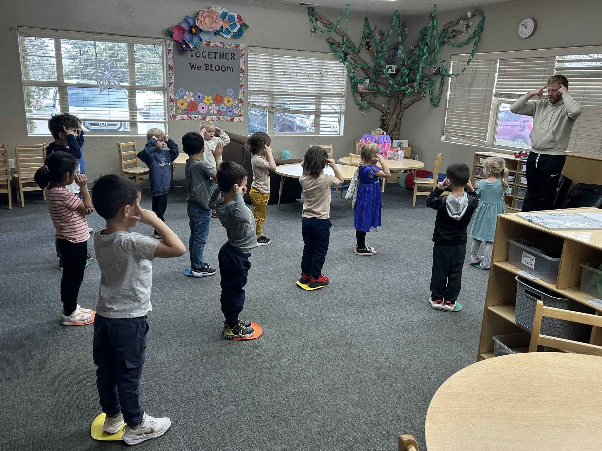 Children are exercising