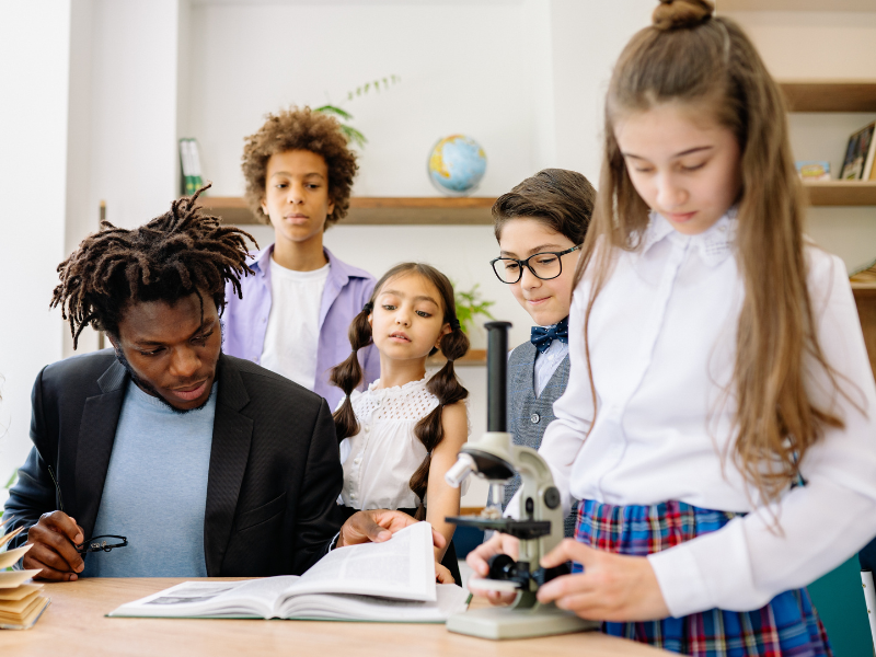 Children with their teacher